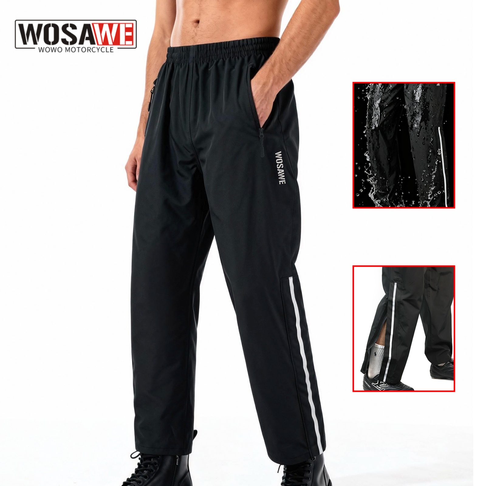 Fishing Pants Waterproof - WOSAWE moto moto imperméable simple pantalon