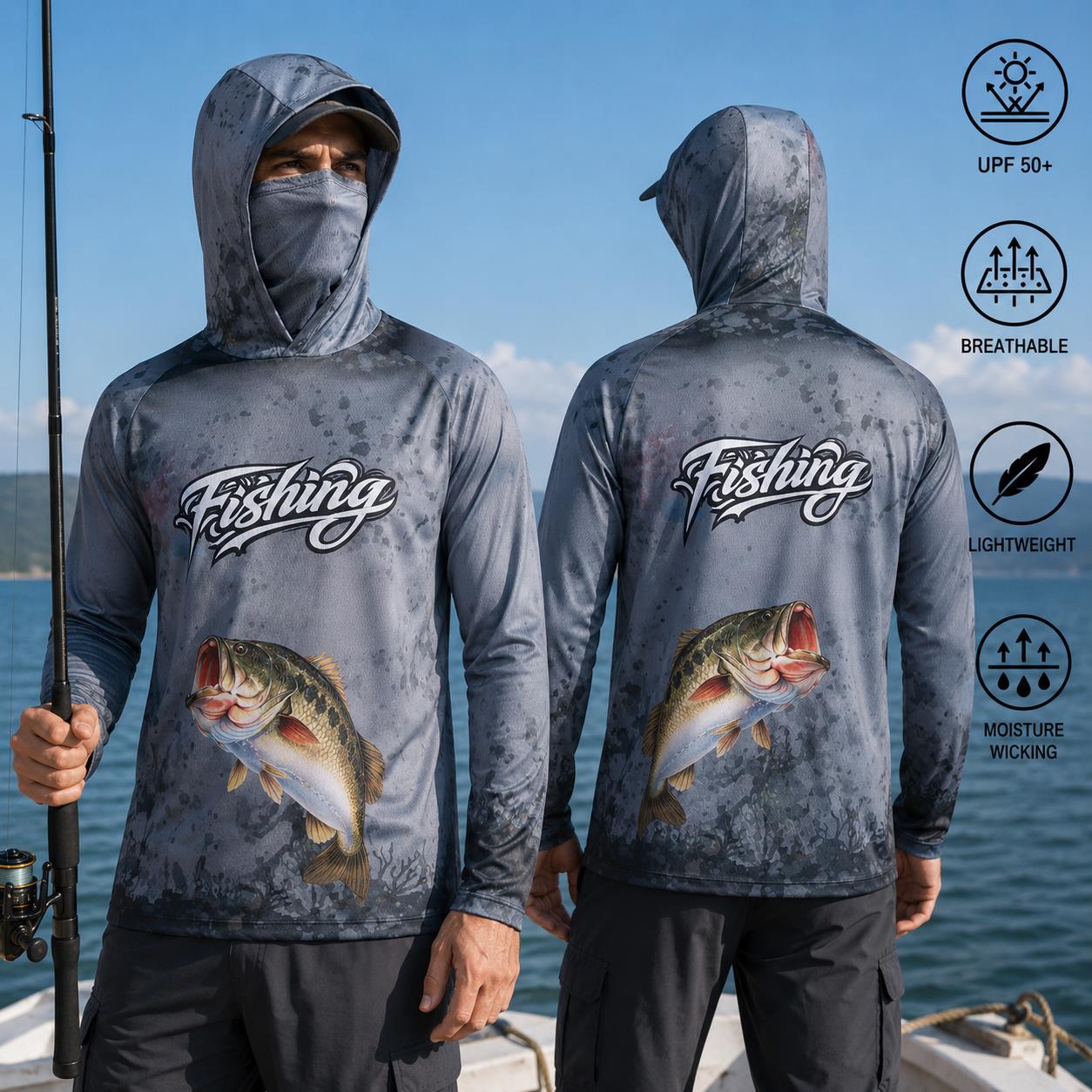 Haut de pêche à capuche pour h - Fishing Mask Sun Protection avis et prix